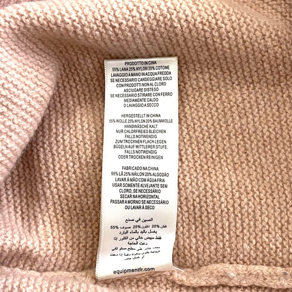 Equipment Chandler Wool Blend Turtleneck Sweater Size XS Peach Soft Cozy Modest - Picture 9 of 10